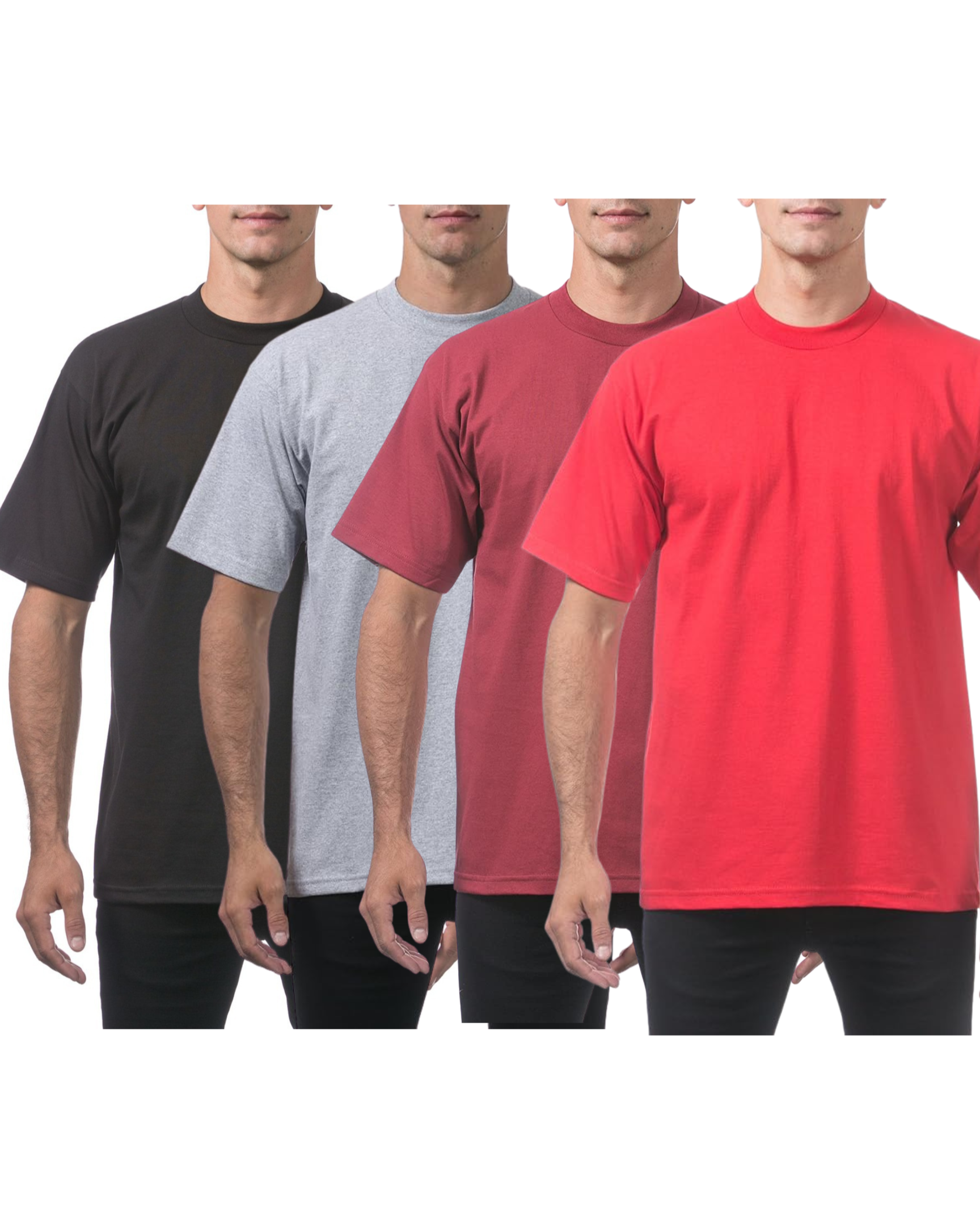 PROCLUB Heavyweight Short Sleeve 4 Pack Assorted Colors