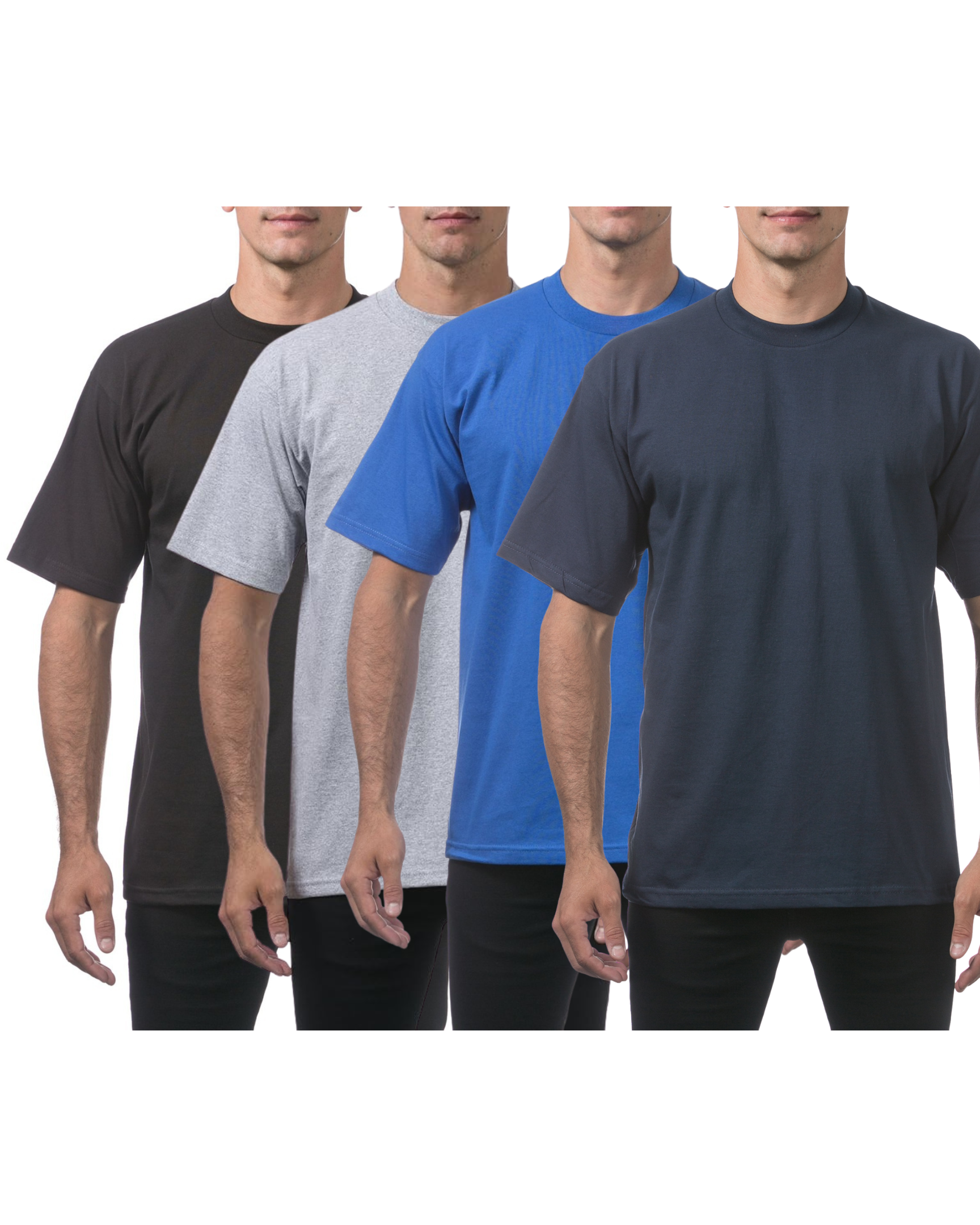 PROCLUB Heavyweight Short Sleeve 4 Pack Assorted Colors