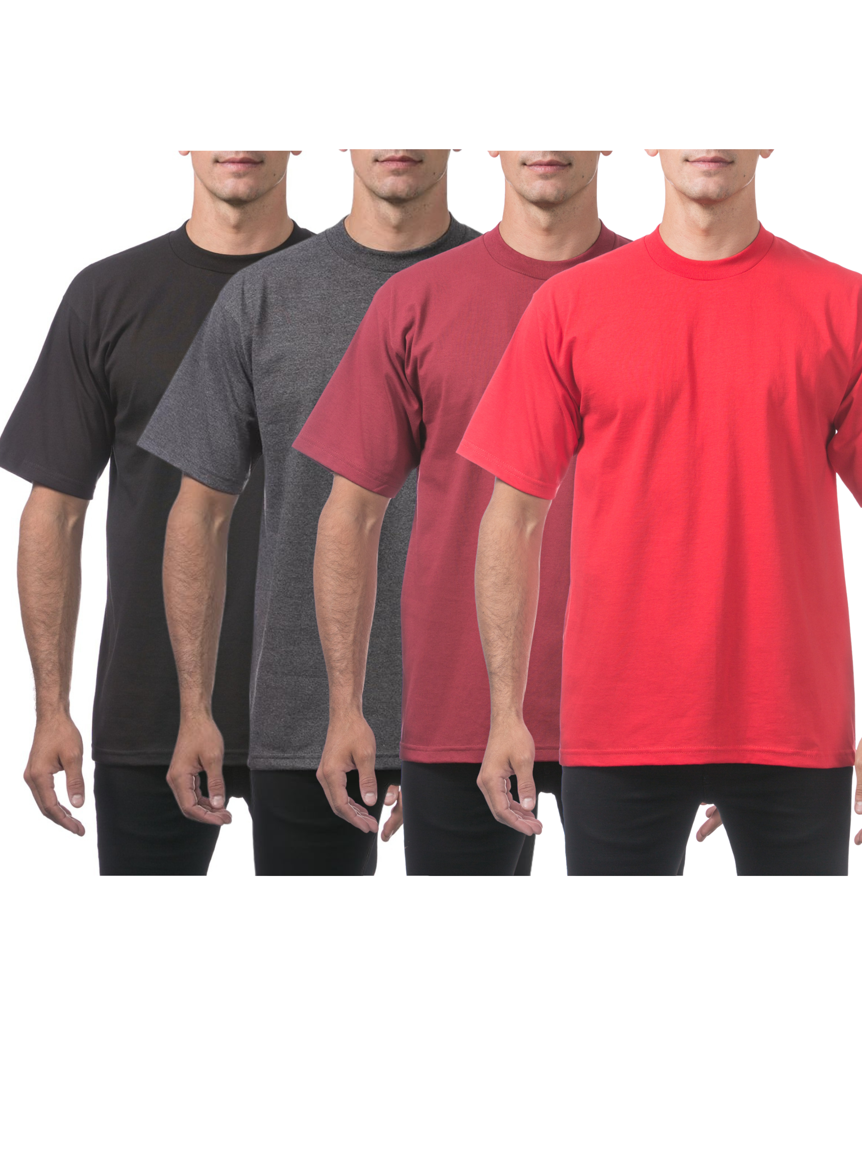 PROCLUB Heavyweight Short Sleeve 4 Pack Assorted Colors