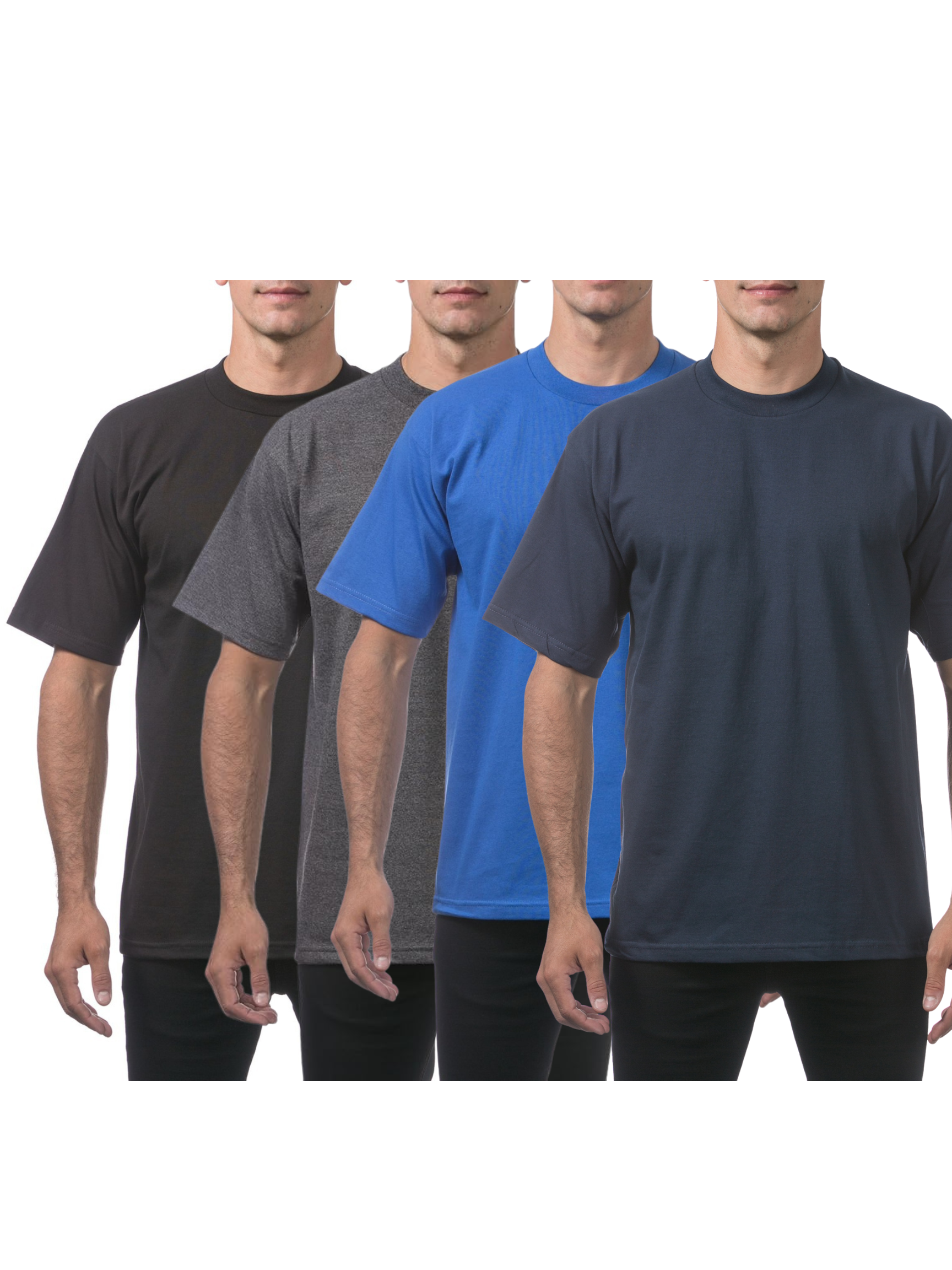 PROCLUB Heavyweight Short Sleeve 4 Pack Assorted Colors