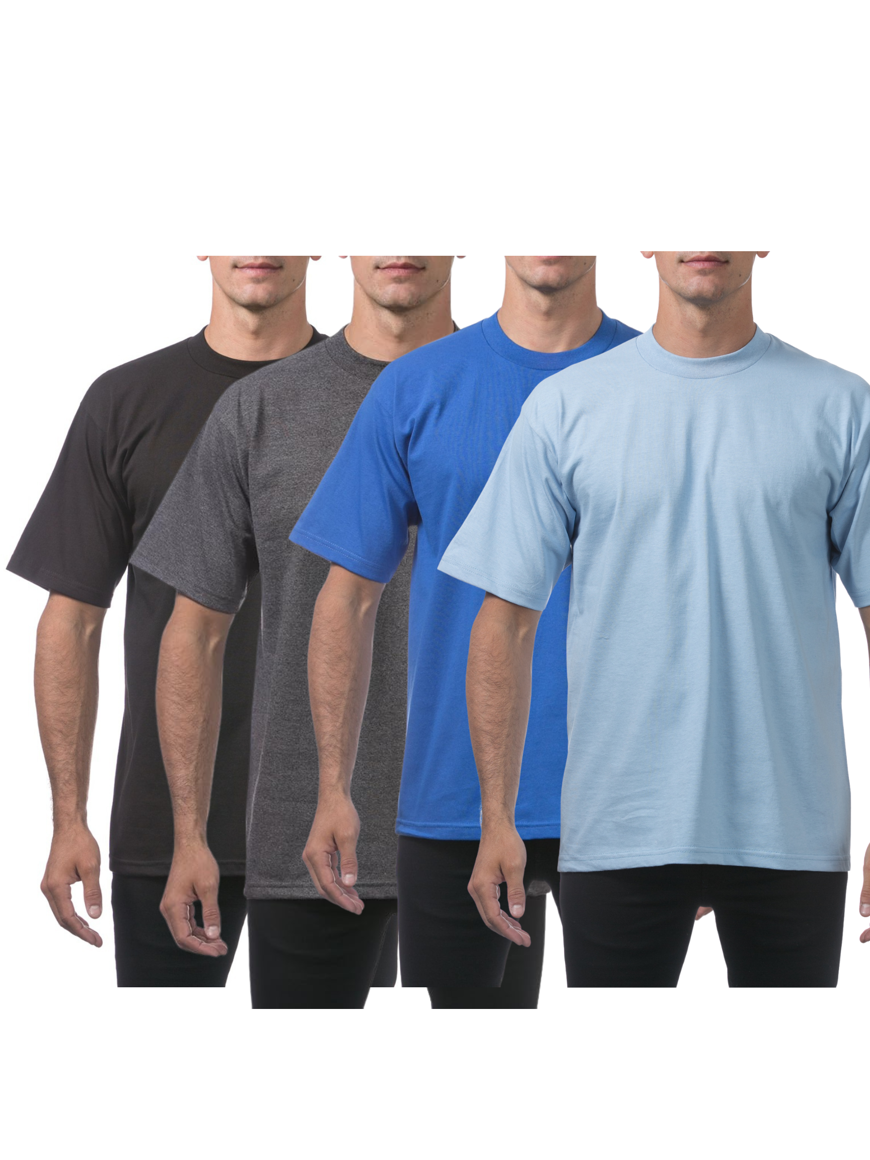PROCLUB Heavyweight Short Sleeve 4 Pack Assorted Colors