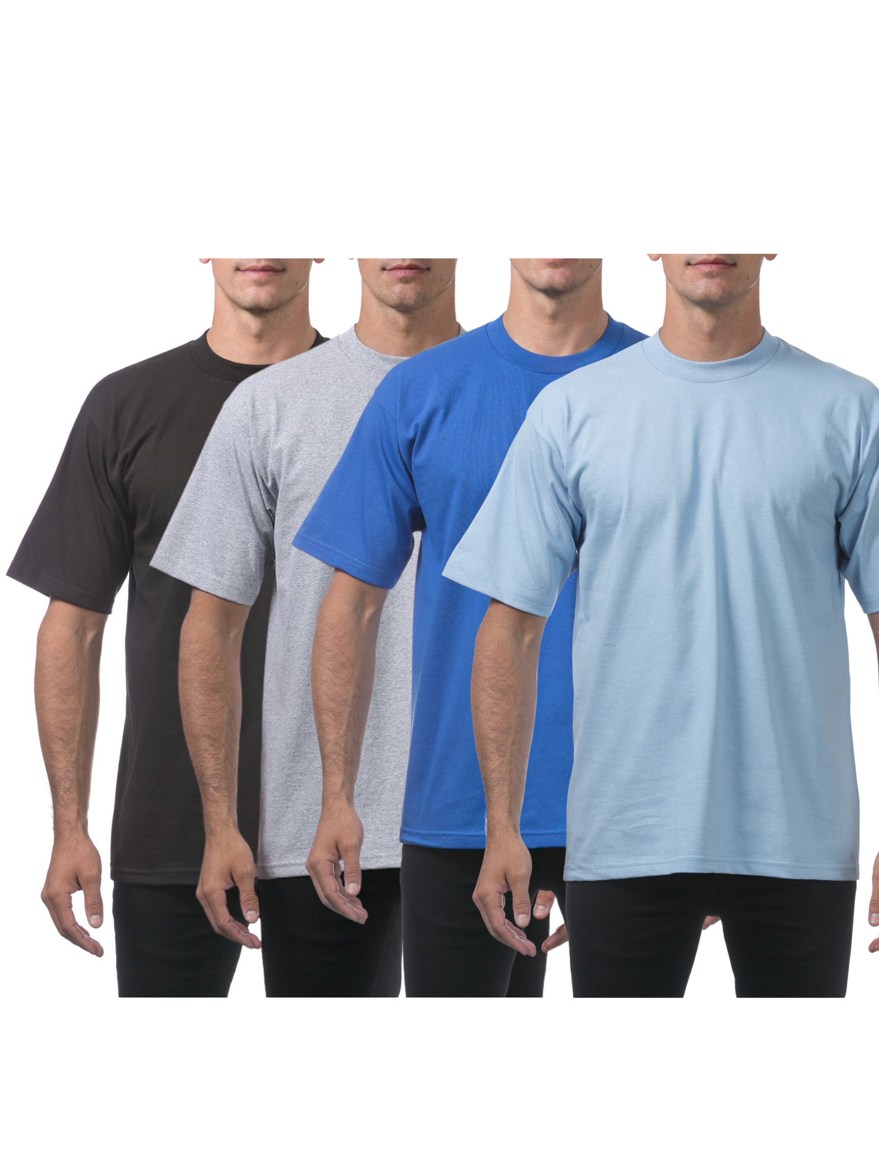 PROCLUB Heavyweight Short Sleeve 4 Pack Assorted Colors