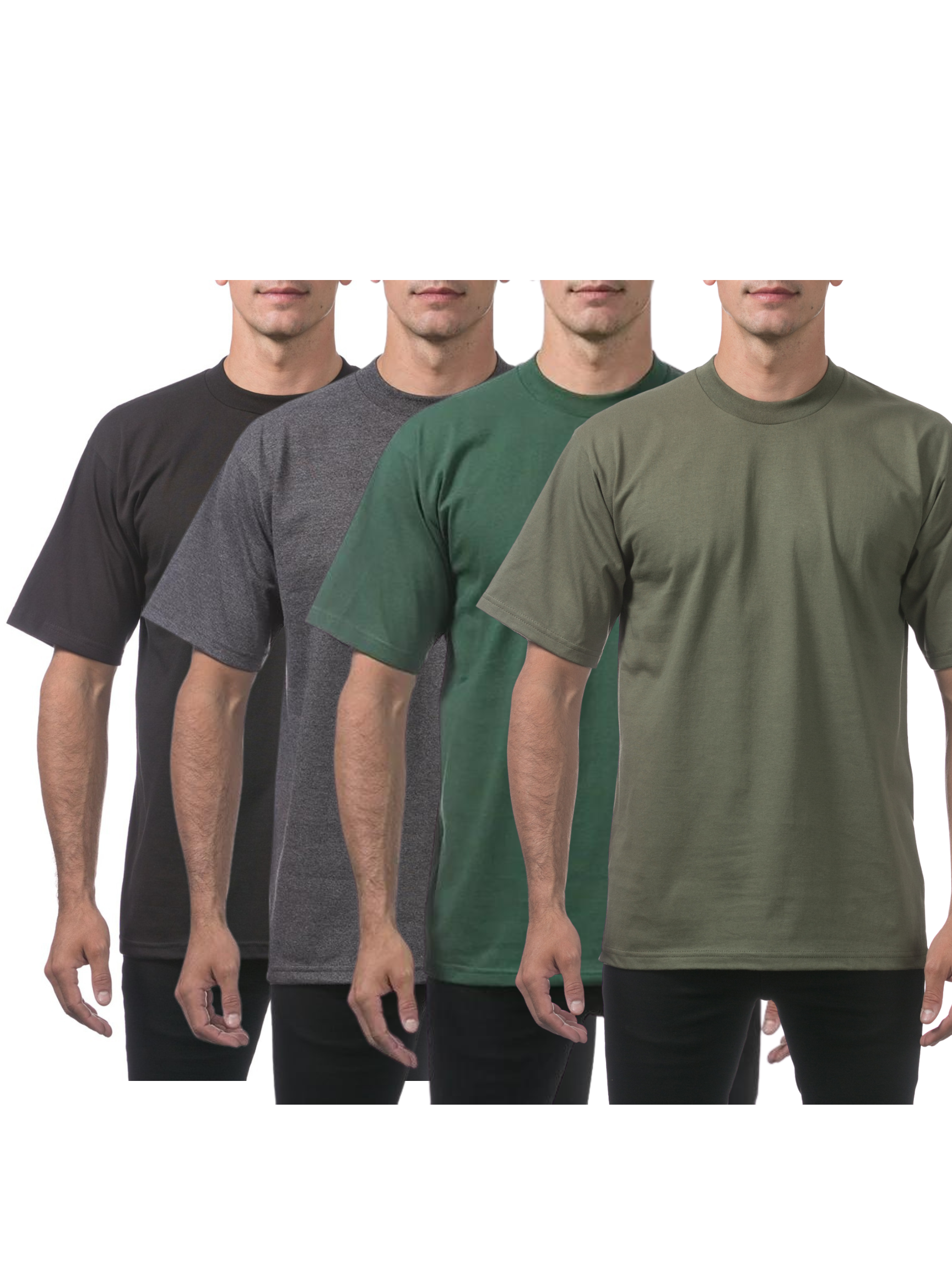 PROCLUB Heavyweight Short Sleeve 4 Pack Assorted Colors