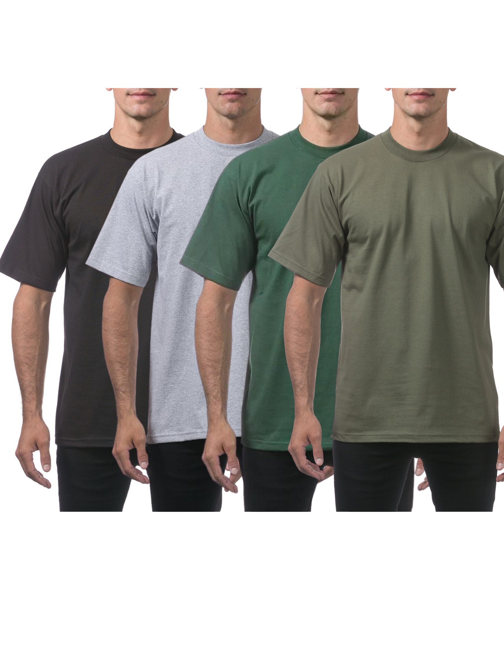 PROCLUB Heavyweight Short Sleeve 4 Pack Assorted Colors