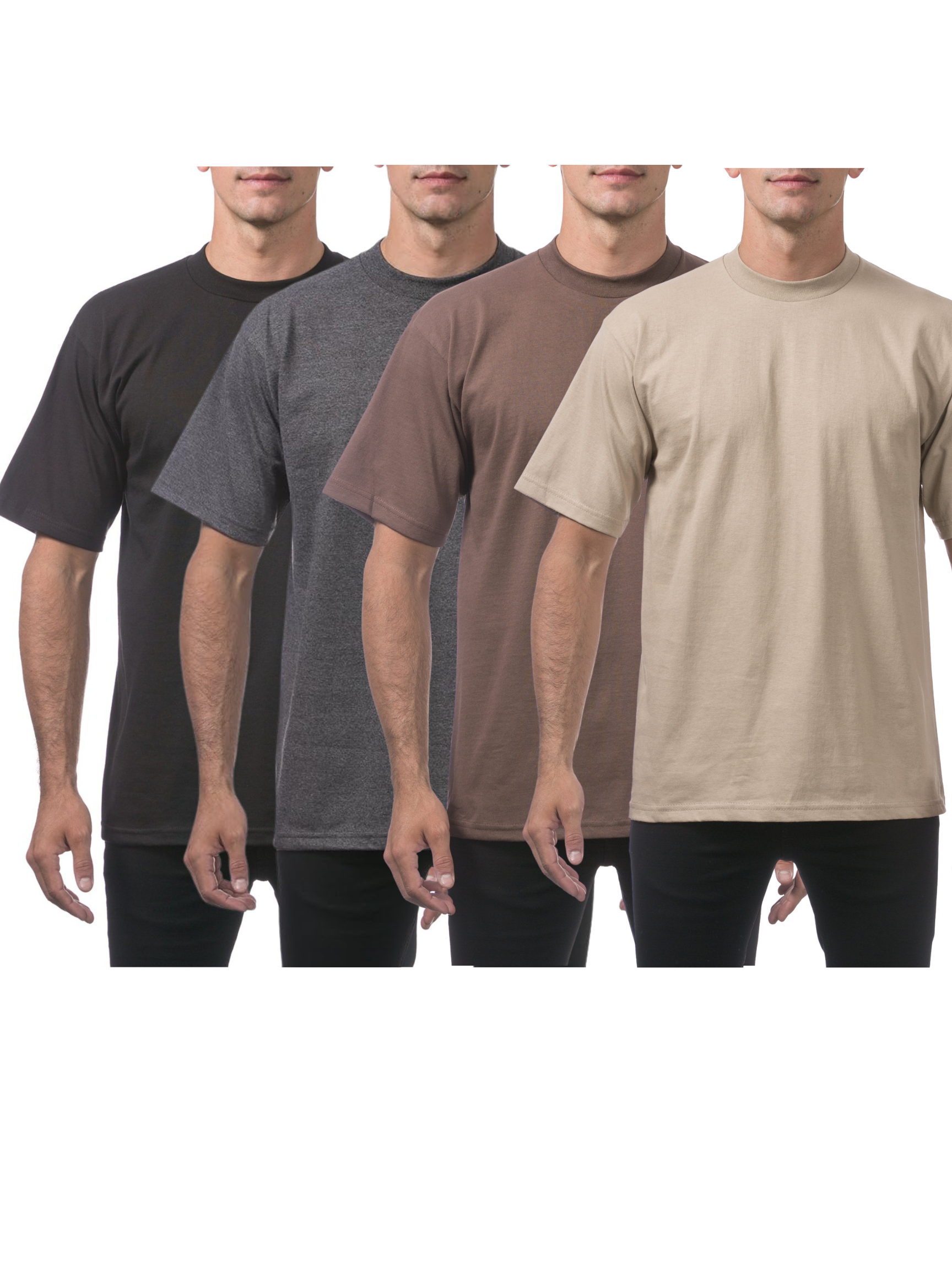 PROCLUB Heavyweight Short Sleeve 4 Pack Assorted Colors