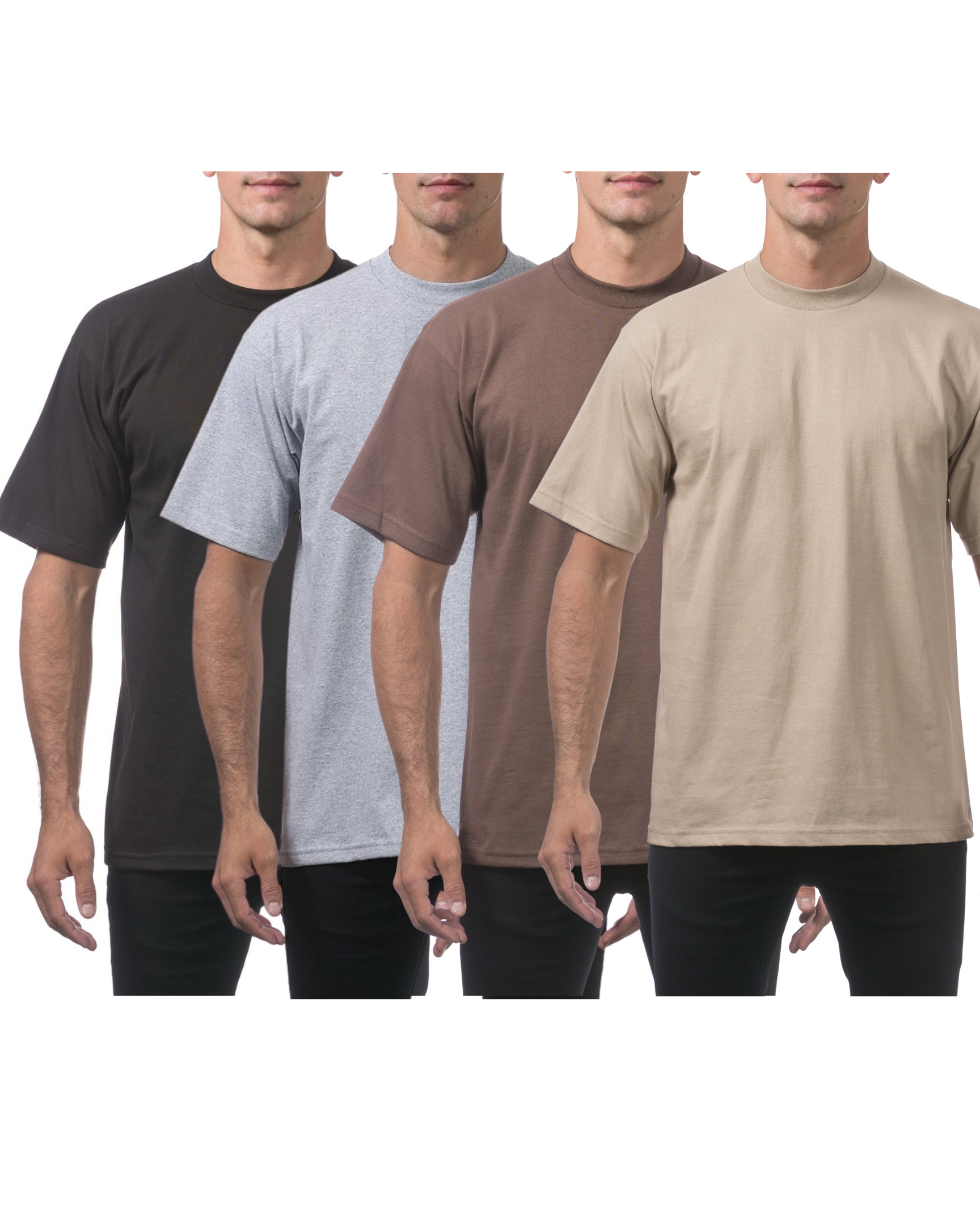 PROCLUB Heavyweight Short Sleeve 4 Pack Assorted Colors